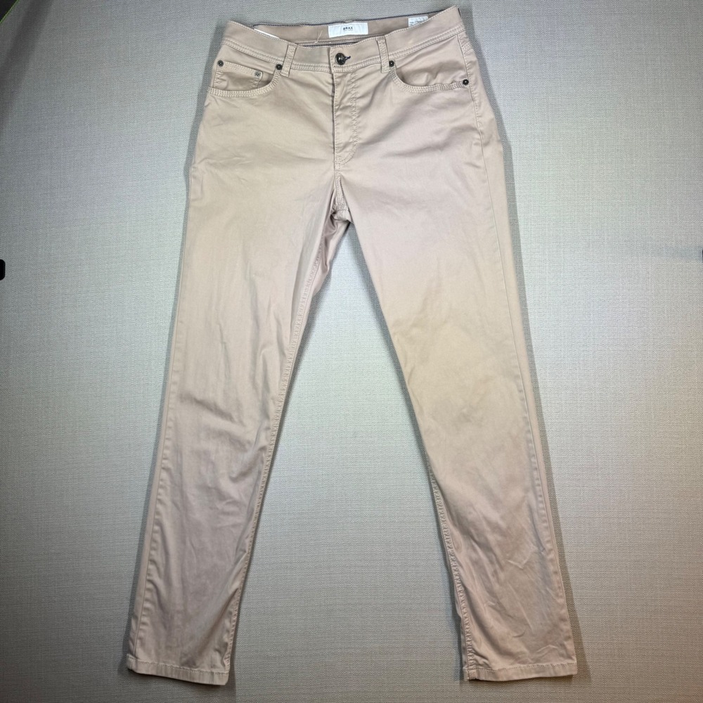 Brax Feel Good Mens Cooper Fancy Pants 32x32 Regular Fit Khaki Chino Straight